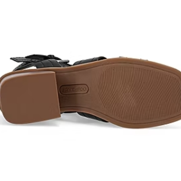 Women's Black Strappy Sandals - Picture 2 of 8